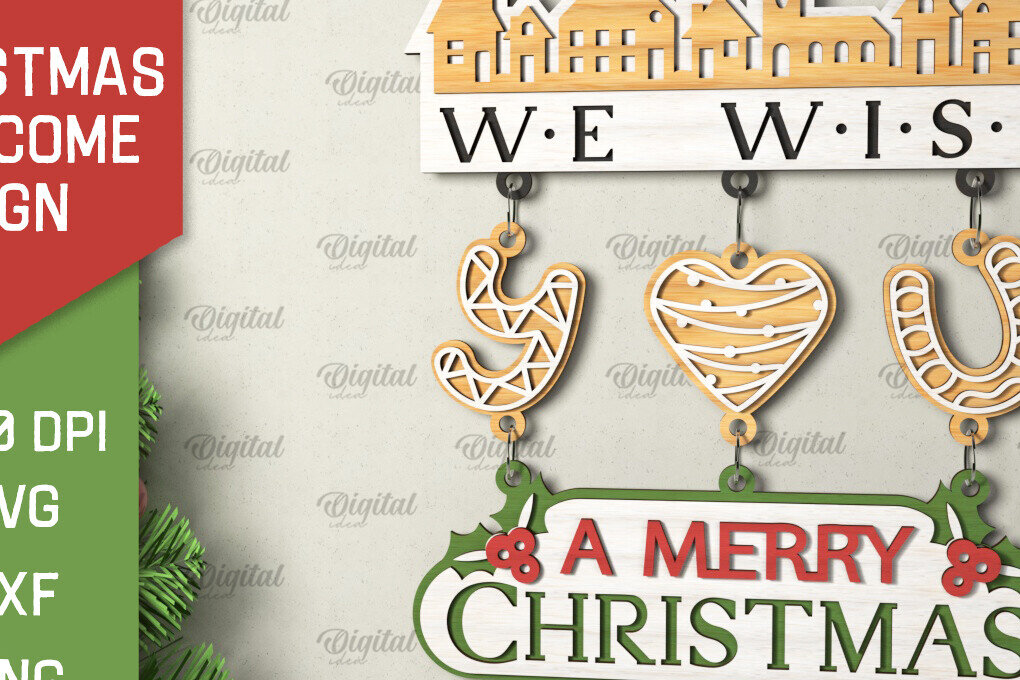 Intra απο ξύλο plywood  Χρώμα wenge 3mm-4mm πάχος - με λέιζερ χριστουγεννιάτικο σημάδι καλωσορίσματος Δίασταση 15x15 cm INTRAFABR-115292694