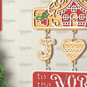 Intra απο ξύλο plywood  Χρώμα wenge 3mm-4mm πάχος - Πακέτο κοπής με λέιζερ χριστουγεννιάτικα σημάδια καλωσορίσματος Δίασταση 15x15 cm INTRAFABR-121134882 - Image 5