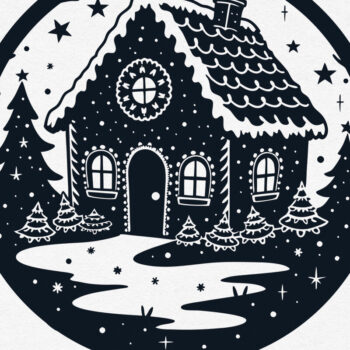 Intra απο ξύλο plywood Χρώμα wenge 3mm-4mm πάχος - Χριστουγεννιάτικο ιδιότροπο μελόψωμο σπίτι Δίασταση 15x15 cm INTRAFABR-121134891 - Image 2