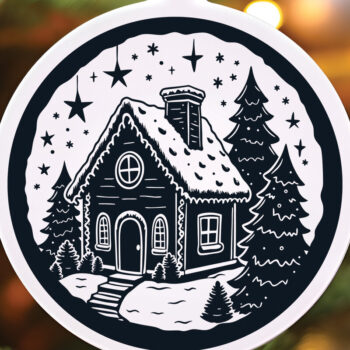 Intra απο ξύλο plywood Χρώμα wenge 3mm-4mm πάχος - Χριστουγεννιάτικο ιδιότροπο μελόψωμο σπίτι Δίασταση 15x15 cm INTRAFABR-31611717 - Image 2