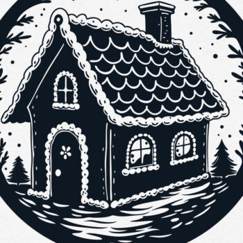 Intra απο ξύλο plywood Χρώμα wenge 3mm-4mm πάχος - Χριστουγεννιάτικο ιδιότροπο μελόψωμο σπίτι Δίασταση 15x15 cm INTRAFABR-31611717 - Image 3