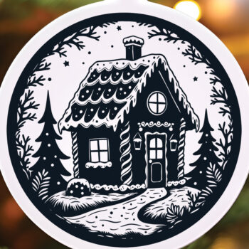 Intra απο ξύλο plywood Χρώμα wenge 3mm-4mm πάχος - Χριστουγεννιάτικο ιδιότροπο μελόψωμο σπίτι Δίασταση 15x15 cm INTRAFABR-115722040 - Image 2