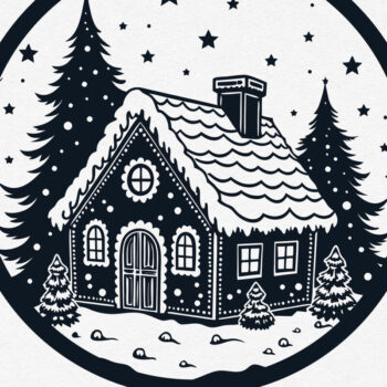 Intra απο ξύλο plywood Χρώμα wenge 3mm-4mm πάχος - Χριστουγεννιάτικο ιδιότροπο μελόψωμο σπίτι Δίασταση 15x15 cm INTRAFABR-115722040 - Image 4