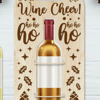 Intra απο ξύλο plywood  Χρώμα wenge 3mm-4mm πάχος - Θήκη χριστουγεννιάτικου μπουκαλιού κρασιού | Χριστούγεννα Δίασταση 4x14 cm INTRAFABR-102486995 - Image 1