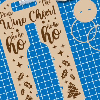 Intra απο ξύλο plywood  Χρώμα wenge 3mm-4mm πάχος - Θήκη χριστουγεννιάτικου μπουκαλιού κρασιού | Χριστούγεννα Δίασταση 4x14 cm INTRAFABR-102486995 - Image 2