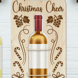 Intra απο ξύλο plywood  Χρώμα wenge 3mm-4mm πάχος - Θήκη χριστουγεννιάτικου μπουκαλιού κρασιού | Χριστούγεννα Δίασταση 4x14 cm INTRAFABR-76926073