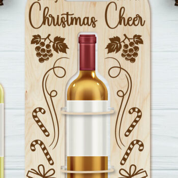 Intra απο ξύλο plywood  Χρώμα wenge 3mm-4mm πάχος - Θήκη χριστουγεννιάτικου μπουκαλιού κρασιού | Χριστούγεννα Δίασταση 4x14 cm INTRAFABR-76926073 - Image 1