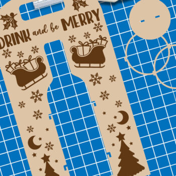 Intra απο ξύλο plywood  Χρώμα wenge 3mm-4mm πάχος - Θήκη χριστουγεννιάτικου μπουκαλιού κρασιού | Χριστούγεννα Δίασταση 4x14 cm INTRAFABR-90927948 - Image 2