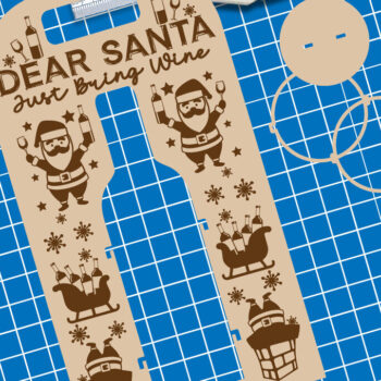 Intra απο ξύλο plywood  Χρώμα wenge 3mm-4mm πάχος - Θήκη χριστουγεννιάτικου μπουκαλιού κρασιού | Κρασί Δίασταση 4x14 cm INTRAFABR-70242338 - Image 2