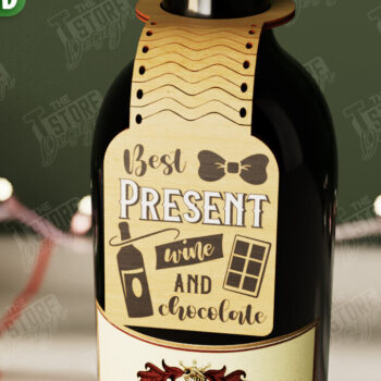 Intra απο ξύλο plywood Χρώμα wenge 3mm-4mm πάχος - Χριστουγεννιάτικο μπουκάλι κρασιού Πακέτο ετικετών | CNC Δίασταση 15x15 cm INTRAFABR-119207906 - Image 11