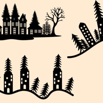 Intra απο ξύλο plywood Χρώμα wenge 3mm-4mm πάχος - Χριστουγεννιάτικο Winter Cool House Δίασταση 20x20 cm INTRAFABR-79844482 - Image 1