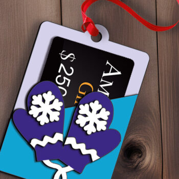 Intra απο ξύλο plywood  Χρώμα wenge 3mm-4mm πάχος - Χρήματα δωροκάρτας Χριστουγεννιάτικων Χειμερινών Γάντια Δίασταση 15x15 cm INTRAFABR-80412500 - Image 3