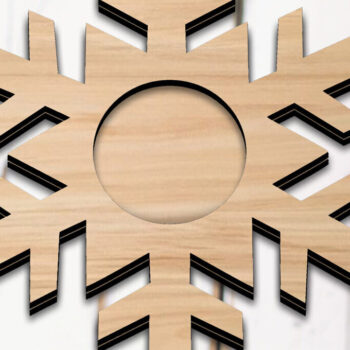 Intra απο ξύλο plywood  Χρώμα wenge 3mm-4mm πάχος - Κηροπήγιο Χριστουγεννιάτικου Χειμερινού Χιονονιφάδας Δίασταση 15x15 cm INTRAFABR-90449993 - Image 3