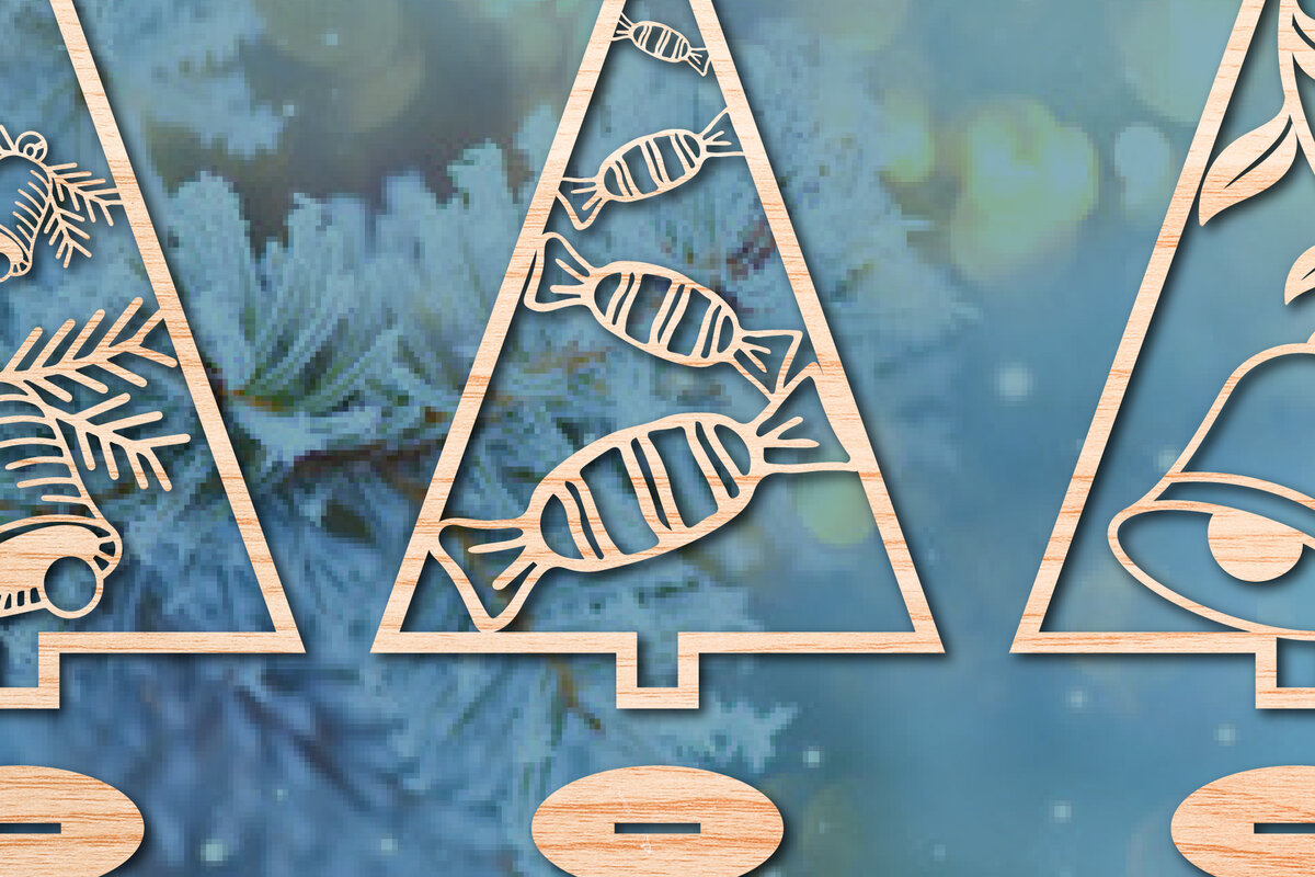 Intra απο ξύλο plywood  Χρώμα wenge 3mm-4mm πάχος - Χριστουγεννιάτικο Χειμερινό Bundle Δίασταση 25x25 cm INTRAFABR-90450131