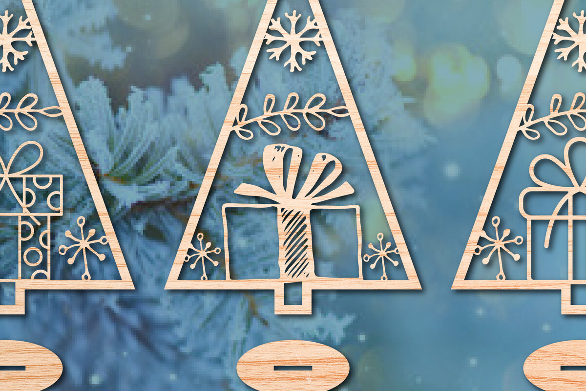 Intra απο ξύλο plywood  Χρώμα wenge 3mm-4mm πάχος - Χριστουγεννιάτικο Χειμερινό Bundle Δίασταση 25x25 cm INTRAFABR-90450185