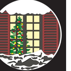 Intra απο ξύλο plywood  Χρώμα wenge 3mm-4mm πάχος - Κουτί σκιάς χριστουγεννιάτικου χειμερινού παραθύρου Δίασταση 25x25 cm INTRAFABR-91125750