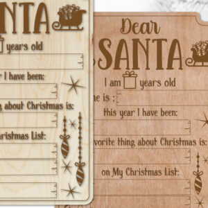 Intra απο ξύλο plywood  Χρώμα wenge 3mm-4mm πάχος - Χριστουγεννιάτικος πίνακας ευχών | Αγαπητέ Βασίλη Δίασταση 6x8 cm INTRAFABR-91125671