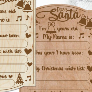 Intra απο ξύλο plywood  Χρώμα wenge 3mm-4mm πάχος - Χριστουγεννιάτικος πίνακας ευχών | Αγαπητέ συμβούλιο Άγιου Βασίλη Δίασταση 6x8 cm INTRAFABR-87757264