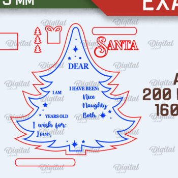 Intra απο ξύλο plywood  Χρώμα wenge 3mm-4mm πάχος - Πίνακες ευχών Χριστουγέννων Πακέτο κοπής με λέιζερ Δίασταση 15x15 cm INTRAFABR-87756695 - Image 2