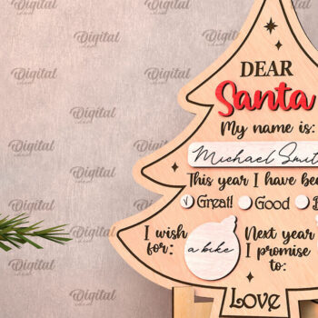 Intra απο ξύλο plywood  Χρώμα wenge 3mm-4mm πάχος - Πίνακες ευχών Χριστουγέννων Πακέτο κοπής με λέιζερ Δίασταση 15x15 cm INTRAFABR-87756695 - Image 5