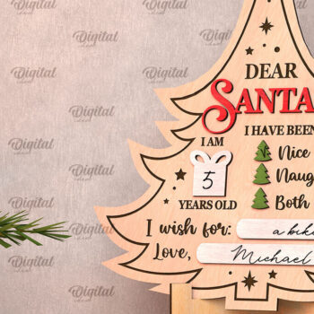 Intra απο ξύλο plywood  Χρώμα wenge 3mm-4mm πάχος - Πίνακες ευχών Χριστουγέννων Πακέτο κοπής με λέιζερ Δίασταση 15x15 cm INTRAFABR-87756695 - Image 6