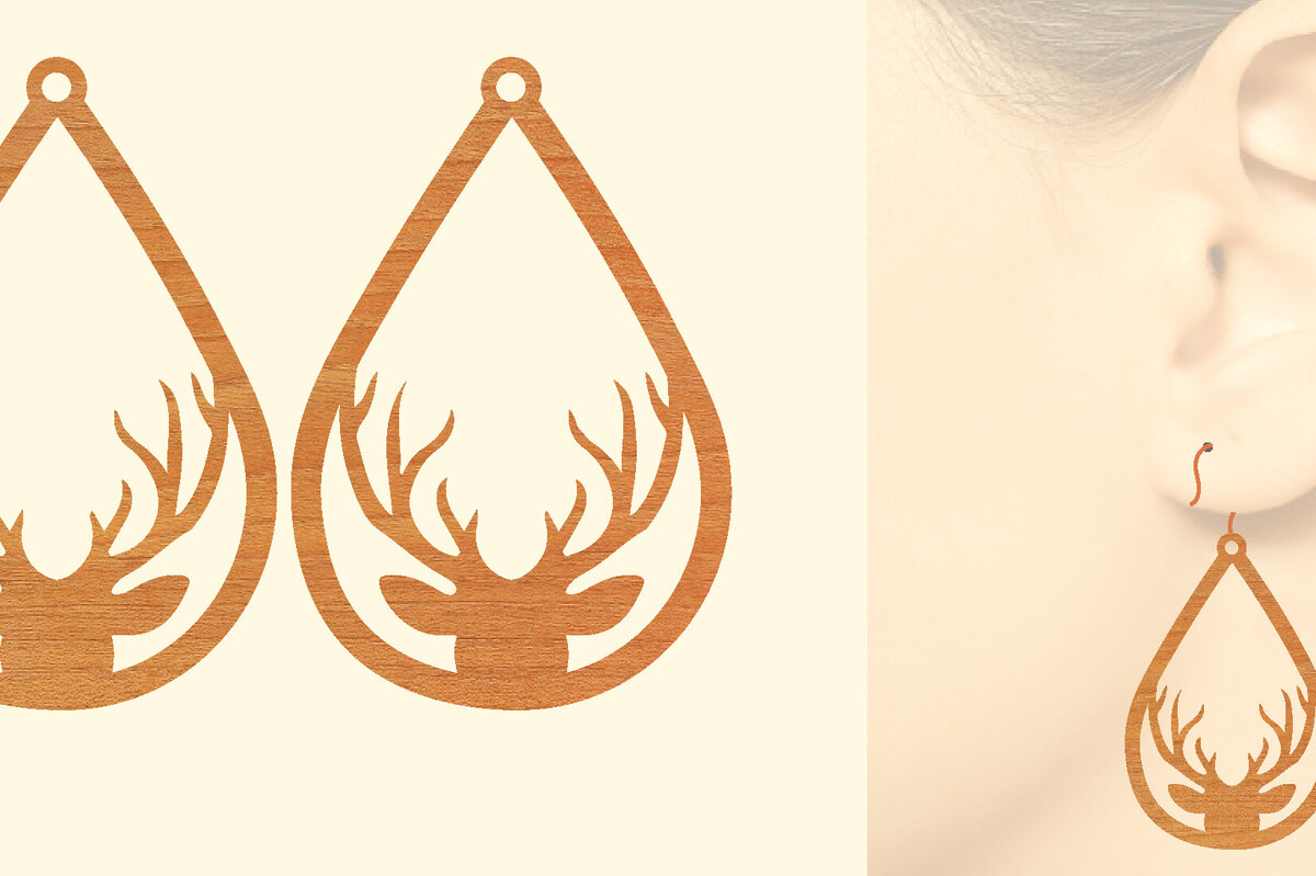 Intra απο ξύλο plywood  Χρώμα wenge 3mm-4mm πάχος - Χριστουγεννιάτικα Ξύλινα Σκουλαρίκια Δίασταση 3x3 cm INTRAFABR-116192133