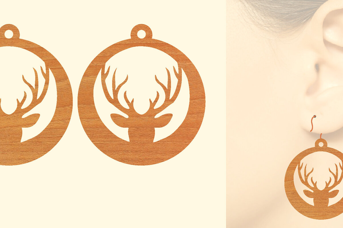 Intra απο ξύλο plywood  Χρώμα wenge 3mm-4mm πάχος - Χριστουγεννιάτικα Ξύλινα Σκουλαρίκια Δίασταση 3x3 cm INTRAFABR-116254130