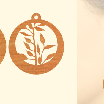 Intra απο ξύλο plywood  Χρώμα wenge 3mm-4mm πάχος - Χριστουγεννιάτικα Ξύλινα Σκουλαρίκια Δίασταση 3x3 cm INTRAFABR-124400809 - Image 1