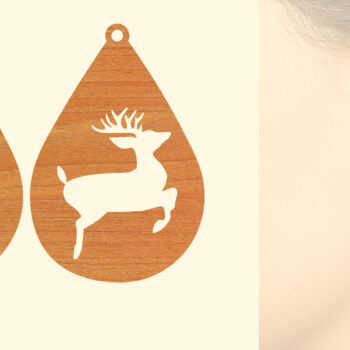 Intra απο ξύλο plywood  Χρώμα wenge 3mm-4mm πάχος - Χριστουγεννιάτικα Ξύλινα Σκουλαρίκια Δίασταση 3x3 cm INTRAFABR-68415053 - Image 1