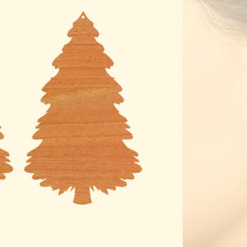 Intra απο ξύλο plywood  Χρώμα wenge 3mm-4mm πάχος - Χριστουγεννιάτικα Ξύλινα Σκουλαρίκια Δίασταση 3x3 cm INTRAFABR-86307434 - Image 1