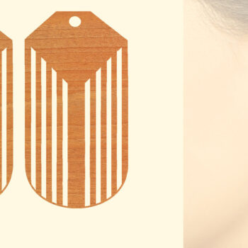 Intra απο ξύλο plywood Χρώμα wenge 3mm-4mm πάχος - Χριστουγεννιάτικα Ξύλινα Σκουλαρίκια Δίασταση 3x3 cm INTRAFABR-86307566 - Image 1