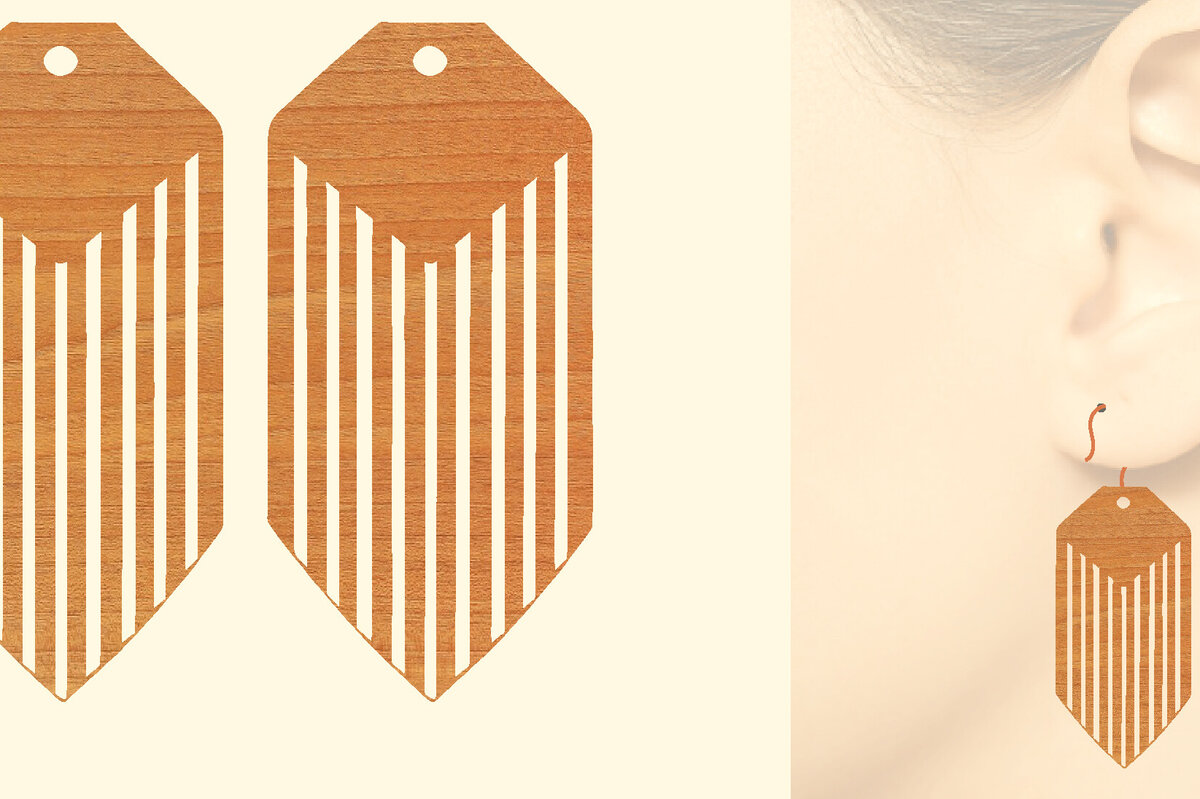 Intra απο ξύλο plywood  Χρώμα wenge 3mm-4mm πάχος - Χριστουγεννιάτικα Ξύλινα Σκουλαρίκια Δίασταση 3x3 cm INTRAFABR-86307624