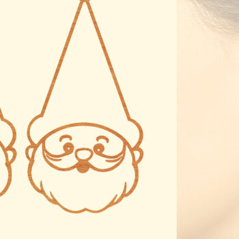 Intra απο ξύλο plywood  Χρώμα wenge 3mm-4mm πάχος - Χριστουγεννιάτικα Ξύλινα Σκουλαρίκια Δίασταση 3x3 cm INTRAFABR-117941518 - Image 1