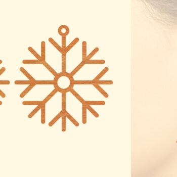 Intra απο ξύλο plywood  Χρώμα wenge 3mm-4mm πάχος - Χριστουγεννιάτικα Ξύλινα Σκουλαρίκια Δίασταση 3x3 cm INTRAFABR-117941410 - Image 1