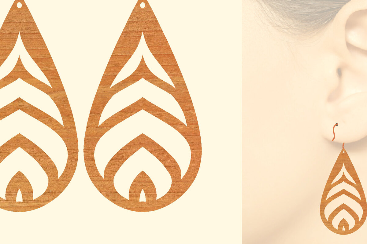 Intra απο ξύλο plywood  Χρώμα wenge 3mm-4mm πάχος - Χριστουγεννιάτικα Ξύλινα Σκουλαρίκια Δίασταση 3x3 cm INTRAFABR-115365680