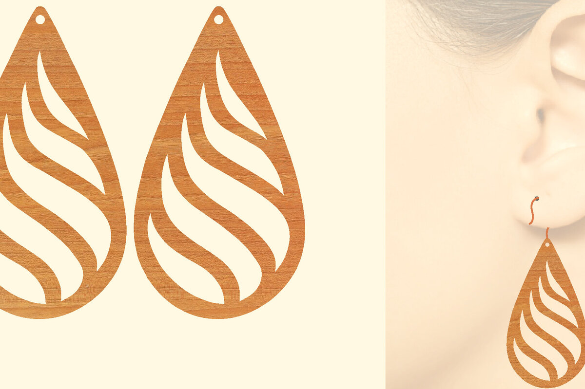 Intra απο ξύλο plywood  Χρώμα wenge 3mm-4mm πάχος - Χριστουγεννιάτικα Ξύλινα Σκουλαρίκια Δίασταση 3x3 cm INTRAFABR-115366062