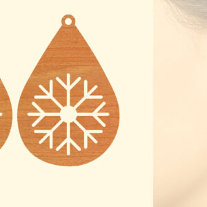 Intra απο ξύλο plywood  Χρώμα wenge 3mm-4mm πάχος - Χριστουγεννιάτικα Ξύλινα Σκουλαρίκια Δίασταση 3x3 cm INTRAFABR-115366190