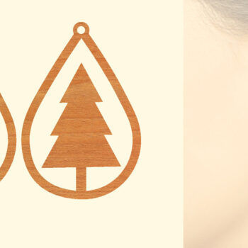 Intra απο ξύλο plywood Χρώμα wenge 3mm-4mm πάχος - Χριστουγεννιάτικα Ξύλινα Σκουλαρίκια Δίασταση 3x3 cm INTRAFABR-115366276 - Image 1