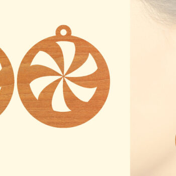 Intra απο ξύλο plywood  Χρώμα wenge 3mm-4mm πάχος - Χριστουγεννιάτικα Ξύλινα Σκουλαρίκια Δίασταση 3x3 cm INTRAFABR-115366320 - Image 1