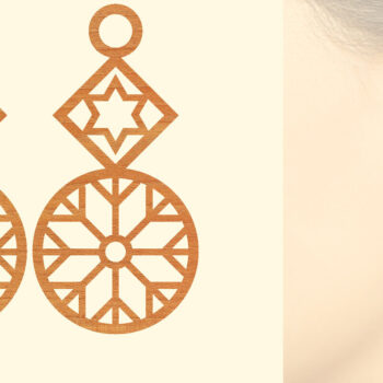 Intra απο ξύλο plywood  Χρώμα wenge 3mm-4mm πάχος - Χριστουγεννιάτικα Ξύλινα Σκουλαρίκια Δίασταση 3x3 cm INTRAFABR-115365640 - Image 1