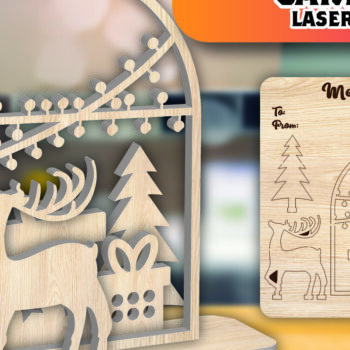 Intra απο ξύλο plywood Χρώμα wenge 3mm-4mm πάχος - Χριστουγεννιάτικη ξύλινη κάρτα δώρο Δίασταση 15x15 cm INTRAFABR-116714650 - Image 1