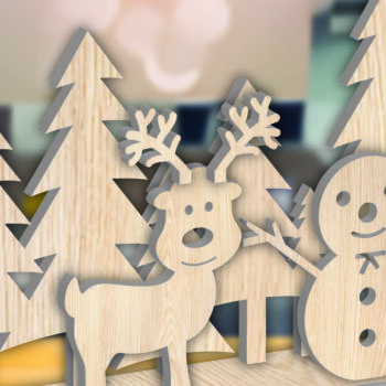 Intra απο ξύλο plywood  Χρώμα wenge 3mm-4mm πάχος - Πακέτο δώρου Χριστουγεννιάτικη ξύλινη κάρτα Δίασταση 15x15 cm INTRAFABR-116714582 - Image 3