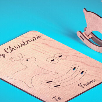 Intra απο ξύλο plywood Χρώμα wenge 3mm-4mm πάχος - Χριστουγεννιάτικη Ξύλινη Κάρτα Δίασταση 15x15 cm INTRAFABR-117679248 - Image 2