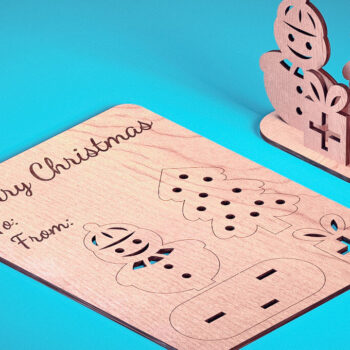 Intra απο ξύλο plywood Χρώμα wenge 3mm-4mm πάχος - Χριστουγεννιάτικη Ξύλινη Κάρτα Δίασταση 15x15 cm INTRAFABR-117679248 - Image 6