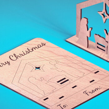 Intra απο ξύλο plywood Χρώμα wenge 3mm-4mm πάχος - Χριστουγεννιάτικη Ξύλινη Κάρτα Δίασταση 15x15 cm INTRAFABR-117679248 - Image 7