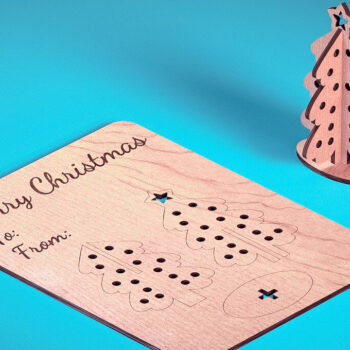 Intra απο ξύλο plywood Χρώμα wenge 3mm-4mm πάχος - Χριστουγεννιάτικη Ξύλινη Κάρτα Δίασταση 15x15 cm INTRAFABR-117679248 - Image 8