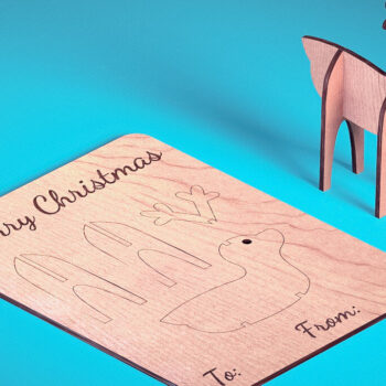 Intra απο ξύλο plywood Χρώμα wenge 3mm-4mm πάχος - Χριστουγεννιάτικη Ξύλινη Κάρτα Δίασταση 15x15 cm INTRAFABR-117679248 - Image 9