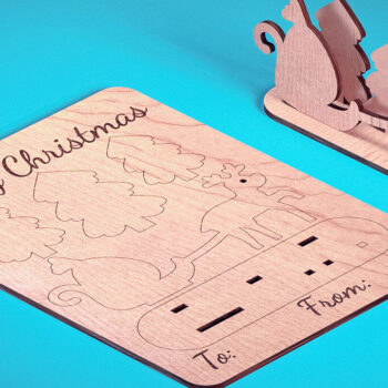 Intra απο ξύλο plywood Χρώμα wenge 3mm-4mm πάχος - Χριστουγεννιάτικη Ξύλινη Κάρτα Δίασταση 15x15 cm INTRAFABR-98638016 - Image 1