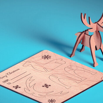 Intra απο ξύλο plywood Χρώμα wenge 3mm-4mm πάχος - Χριστουγεννιάτικη Ξύλινη Κάρτα | Δίασταση 15x15 cm INTRAFABR-108118216 - Image 5