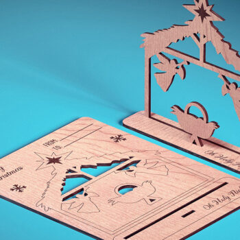 Intra απο ξύλο plywood Χρώμα wenge 3mm-4mm πάχος - Χριστουγεννιάτικη Ξύλινη Κάρτα | Δίασταση 15x15 cm INTRAFABR-108118216 - Image 6